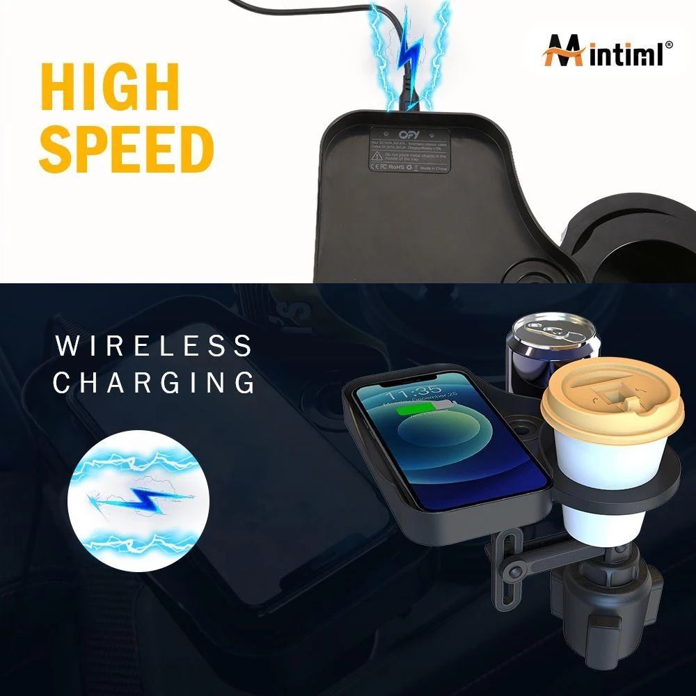 NICE SHOW NSH0523 Multifunctio<i></i>nal Car Cup Holder Expander Adapter - Universal ABS Car Organizer
